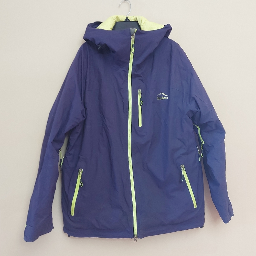 L.L. Bean downtek goose down ski jacket purple and Yellow Size Large